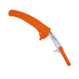 Super Turbocut Pole Saw Head in bright orange with a sharp blade, ideal for tree surgeons and efficient cutting.