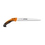 STIHL PR MEGACUT Pruning Saw with curved handle for professional tree surgeons, featuring a sharp tempered carbon steel blade.