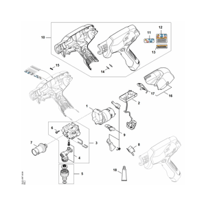STIHL RCA 20 cordless handheld pressure washer parts diagram with labeled components for easy identification and replacement.