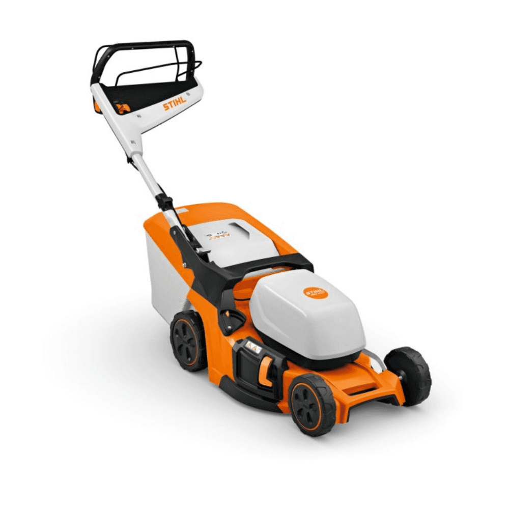 STIHL RMA 448.3 V AK System cordless lawn mower with lightweight design and 46 cm cutting width.