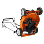 STIHL lawn mower shown from the back, highlighting high-quality construction and durability for a perfect cut.