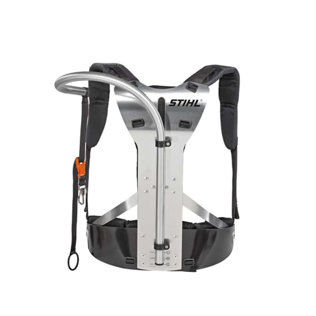 STIHL RTS Harness for tree surgeons, designed for back comfort and ergonomic weight distribution during hedge trimming.