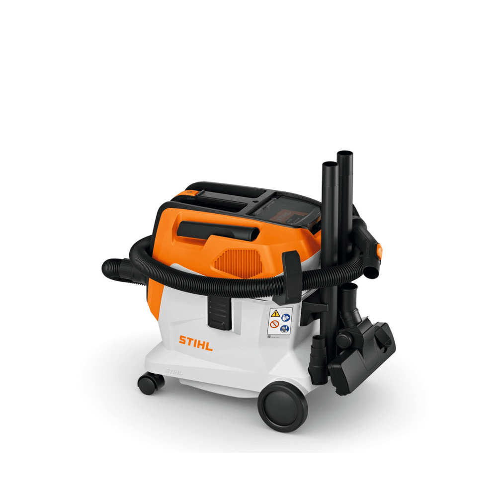 STIHL SEA 60 cordless wet and dry vacuum cleaner for versatile home and workshop cleaning, ideal for tree surgeons.