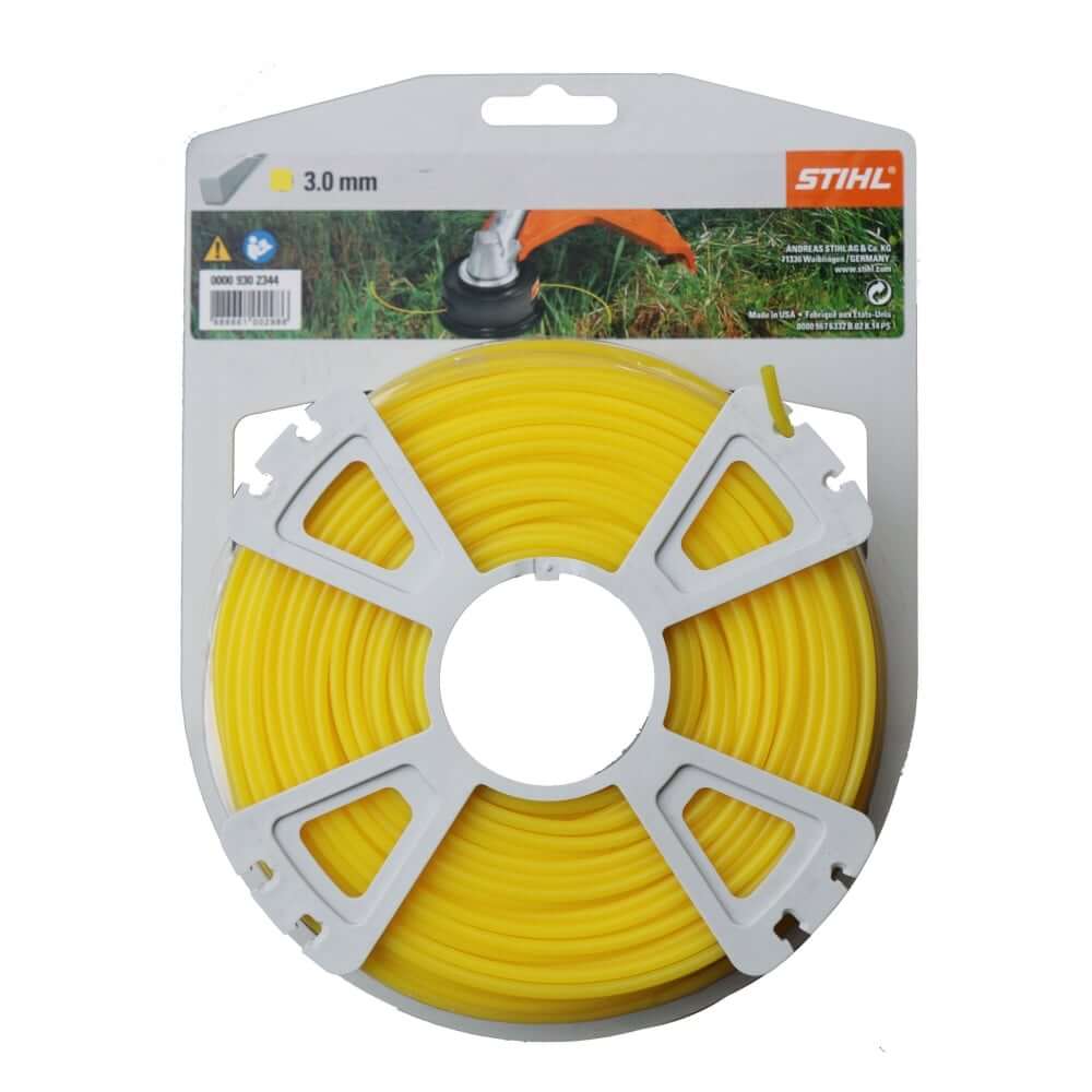 STIHL square strimmer line, 3.0mm thickness. Provides aggressive cutting for tough weeds and thick grass. Durable and designed for STIHL trimmers