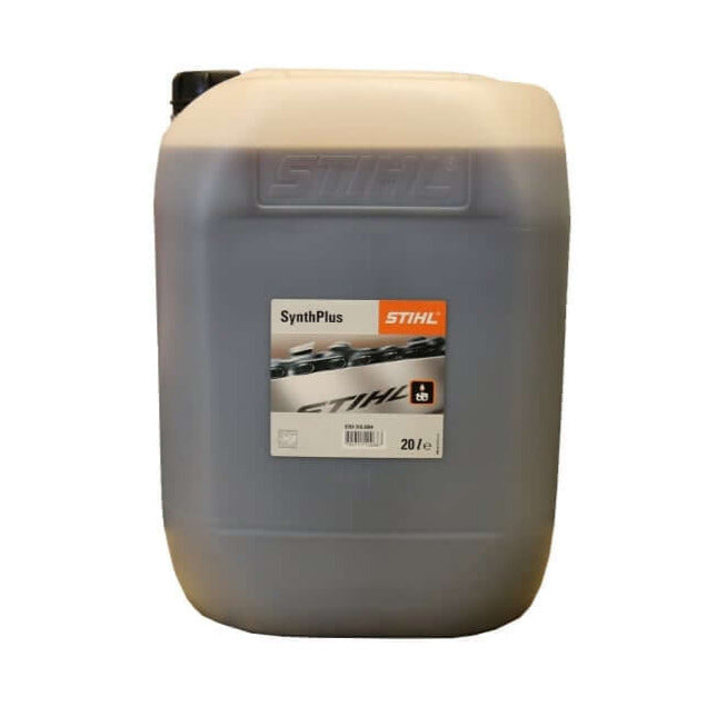 Stihl SynthPlus Chain Oil in a 20L container, designed for optimal chain lubrication for tree surgeons.