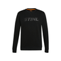 STIHL Logo Sweatshirt in black, made from soft cotton, perfect for tree surgeons and everyday style.