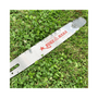 Sugihara Pro Solid Chainsaw Guide Bar 25" resting on green grass, ideal for tree surgeons and compatible with various chainsaw models.