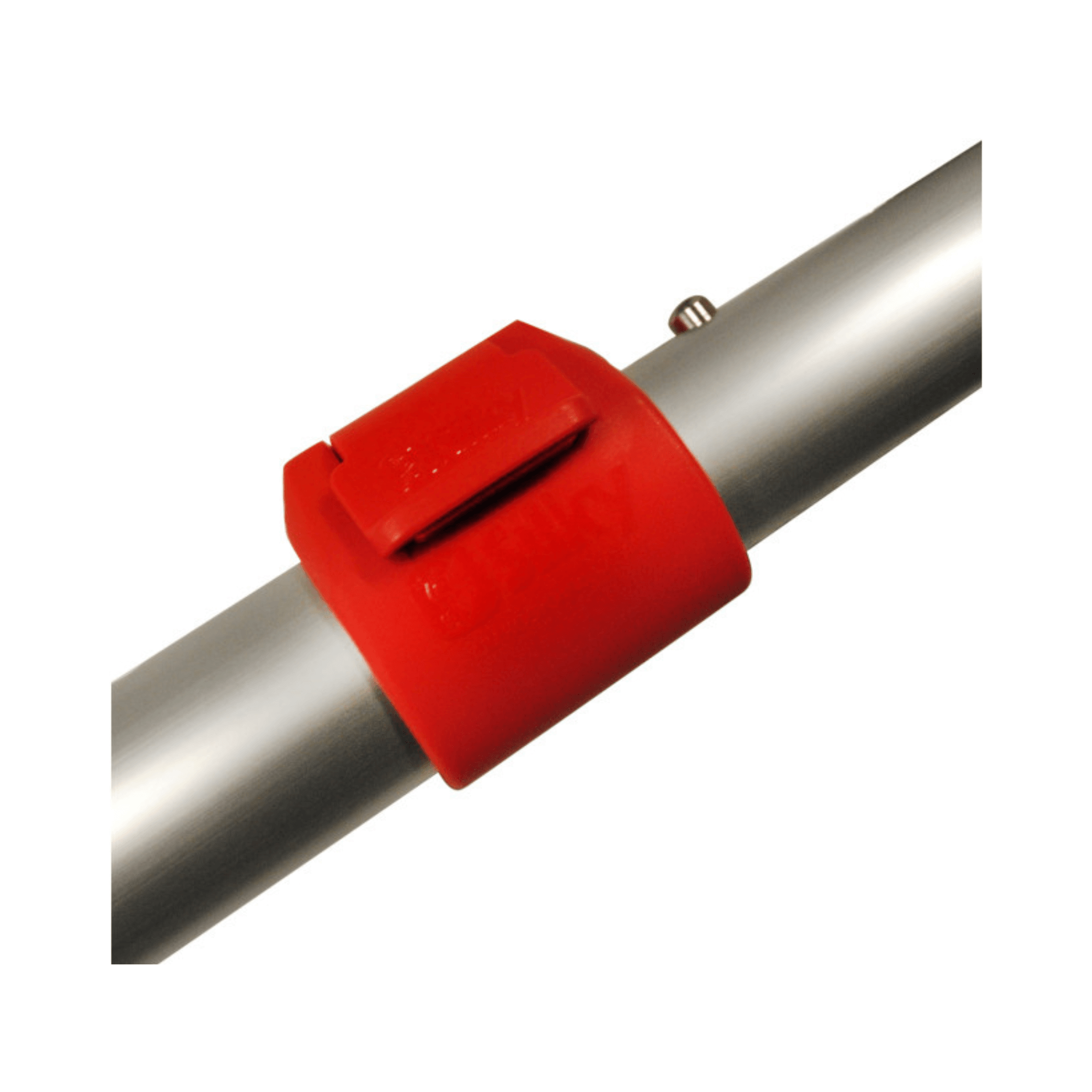 Close-up of the locking mechanism on the Forester Telescopic Tree Pruning Pole Saws for secure height adjustments.