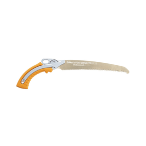 Gunfighter Curved Professional Pruning Saw with yellow grip and curved blade for efficient cutting.