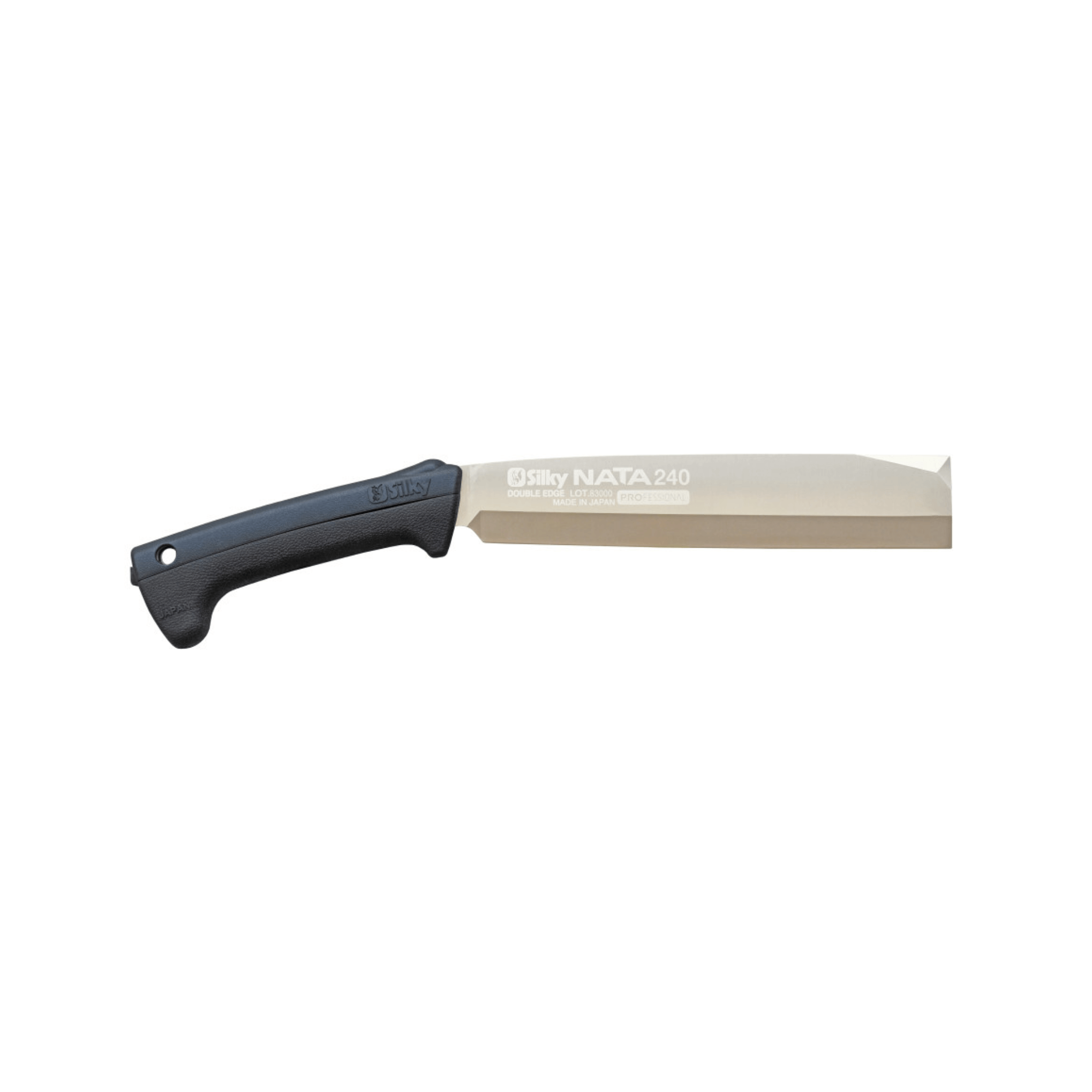 NATA Double Edge Machete with a sleek design and durable black handle, ideal for tree surgeons and outdoor tasks.