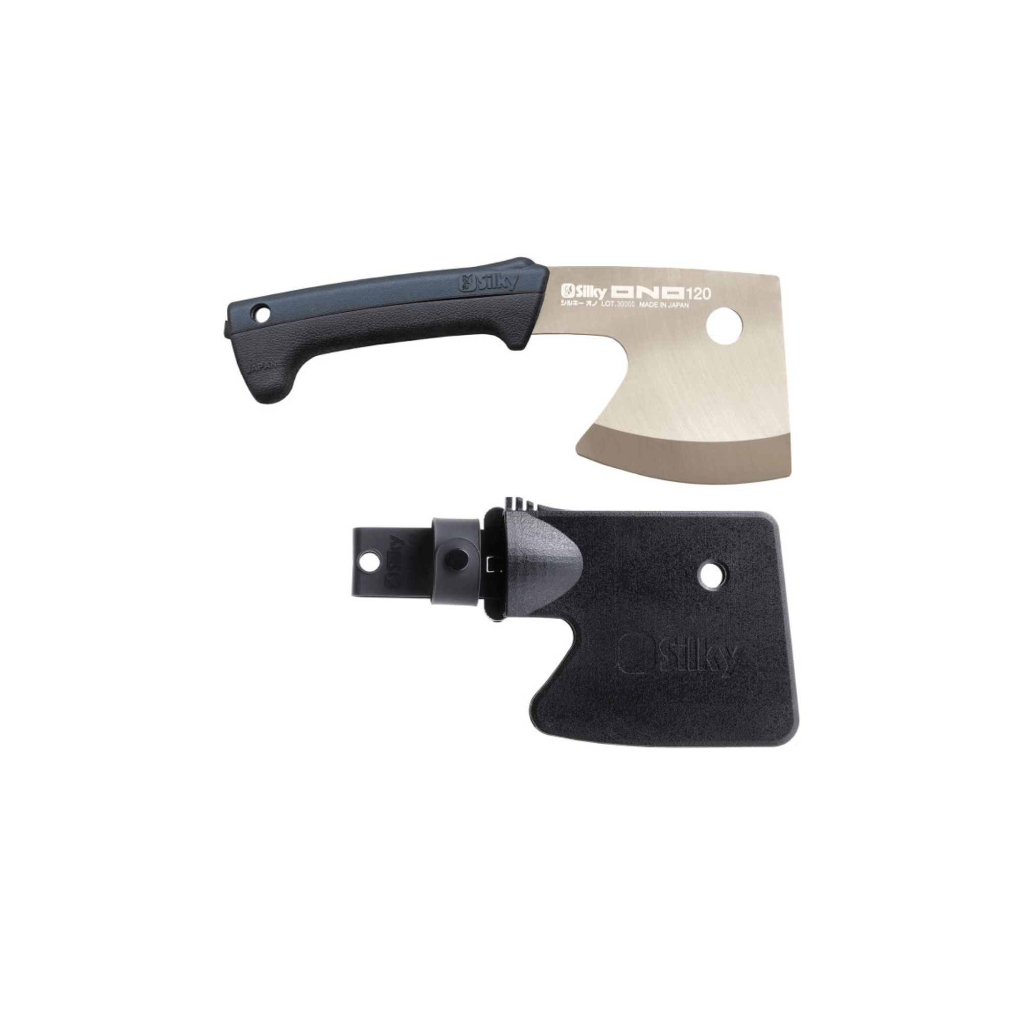 Silky Ono 120 Axe with ergonomic handle, designed for precise cutting and ideal for tree surgeons.