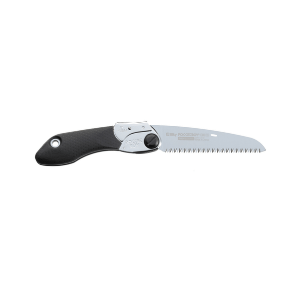Silky Pocketboy Folding Handsaw Medium Teeth, a compact saw for Tree Surgeons, showing chrome-plated blade and ergonomic handle.