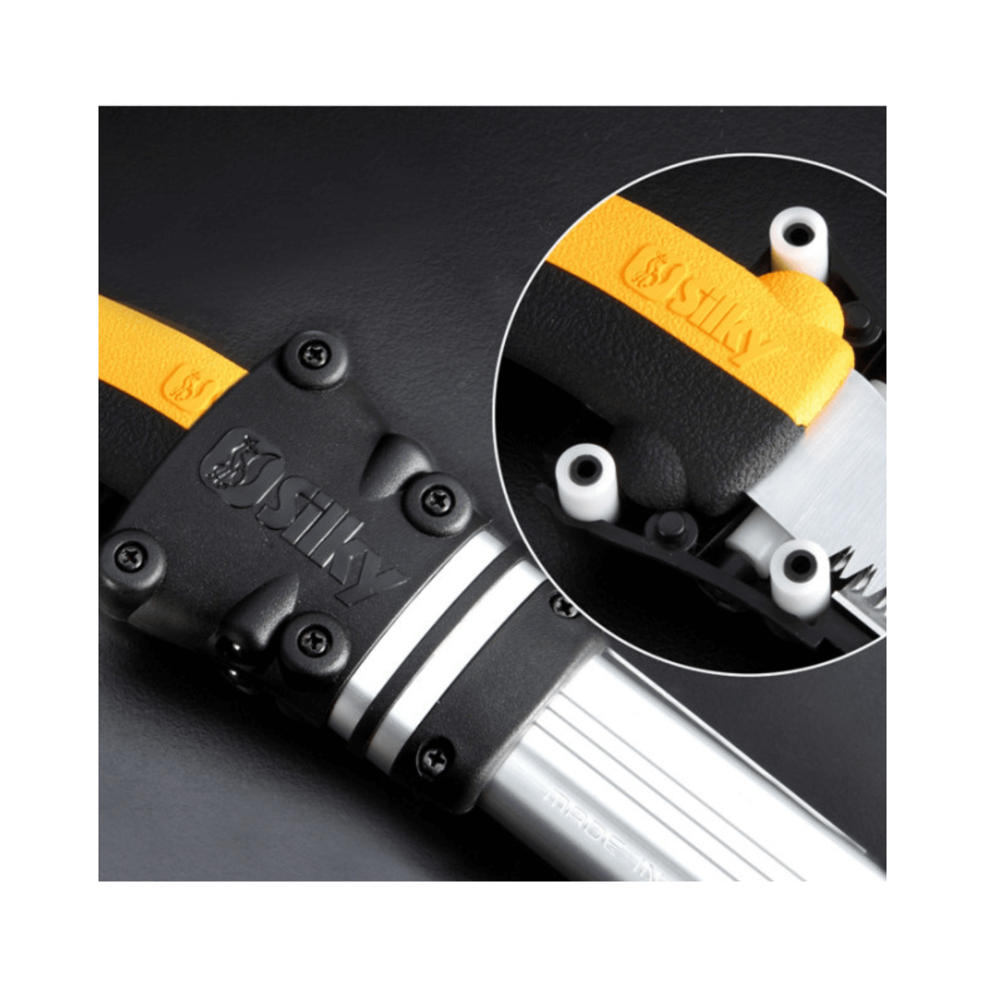 Tsurugi Straight Hand Saw 300mm handle and blade detail, designed for arborists and tree surgeons.