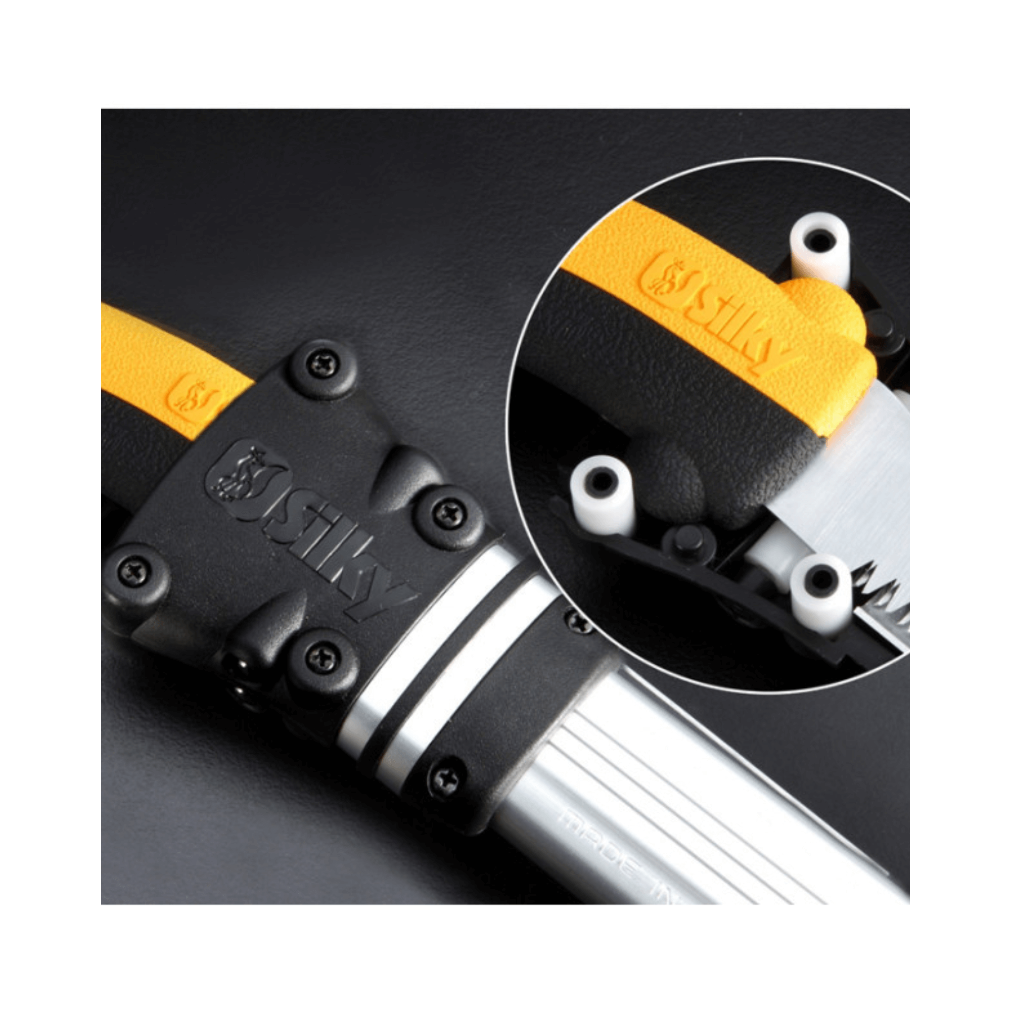 Tsurugi Straight Hand Saw 300mm handle and blade detail, designed for arborists and tree surgeons.