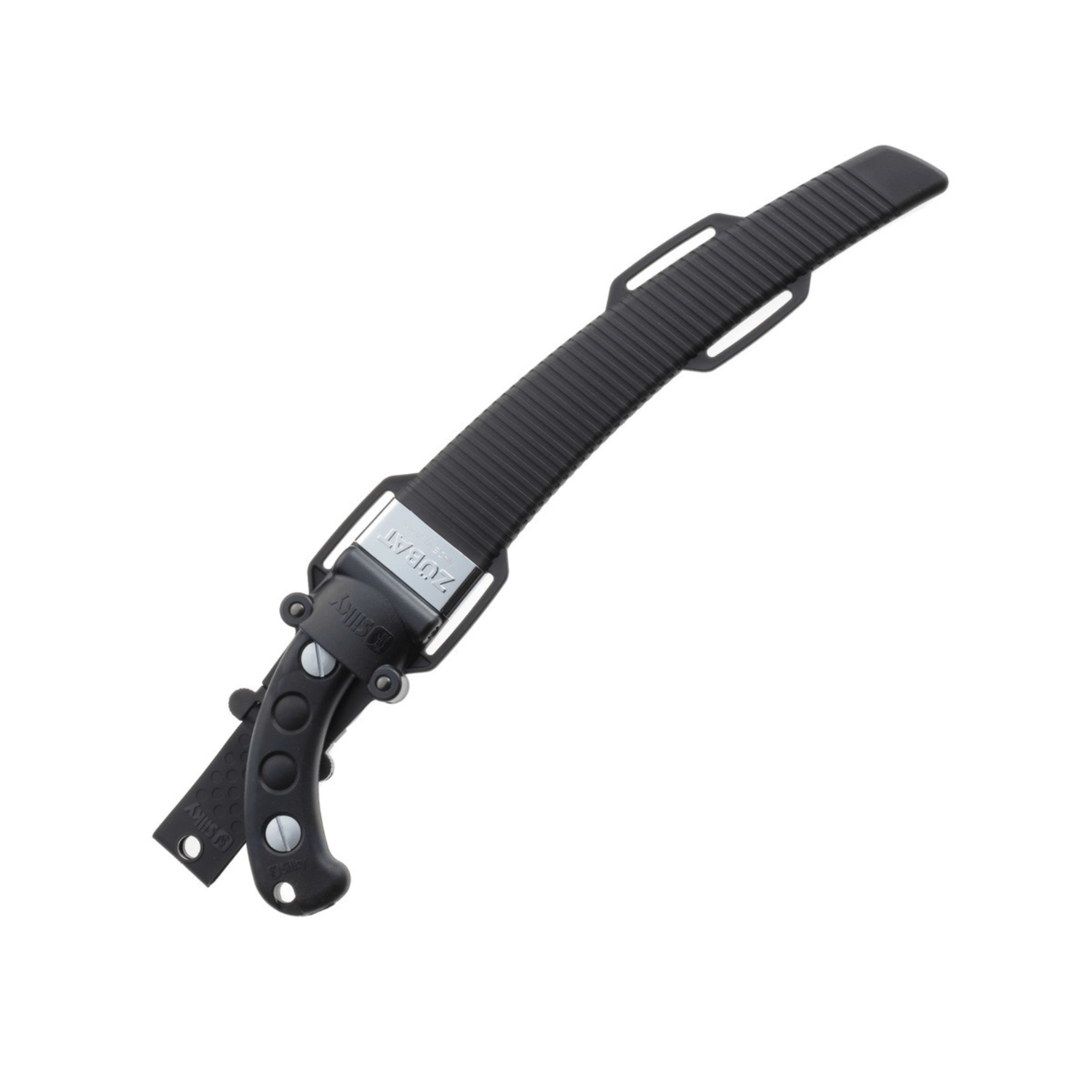 Zubat Professional Pruning Saw Fine Teeth 330mm with ergonomic handle and secure scabbard for arborists.