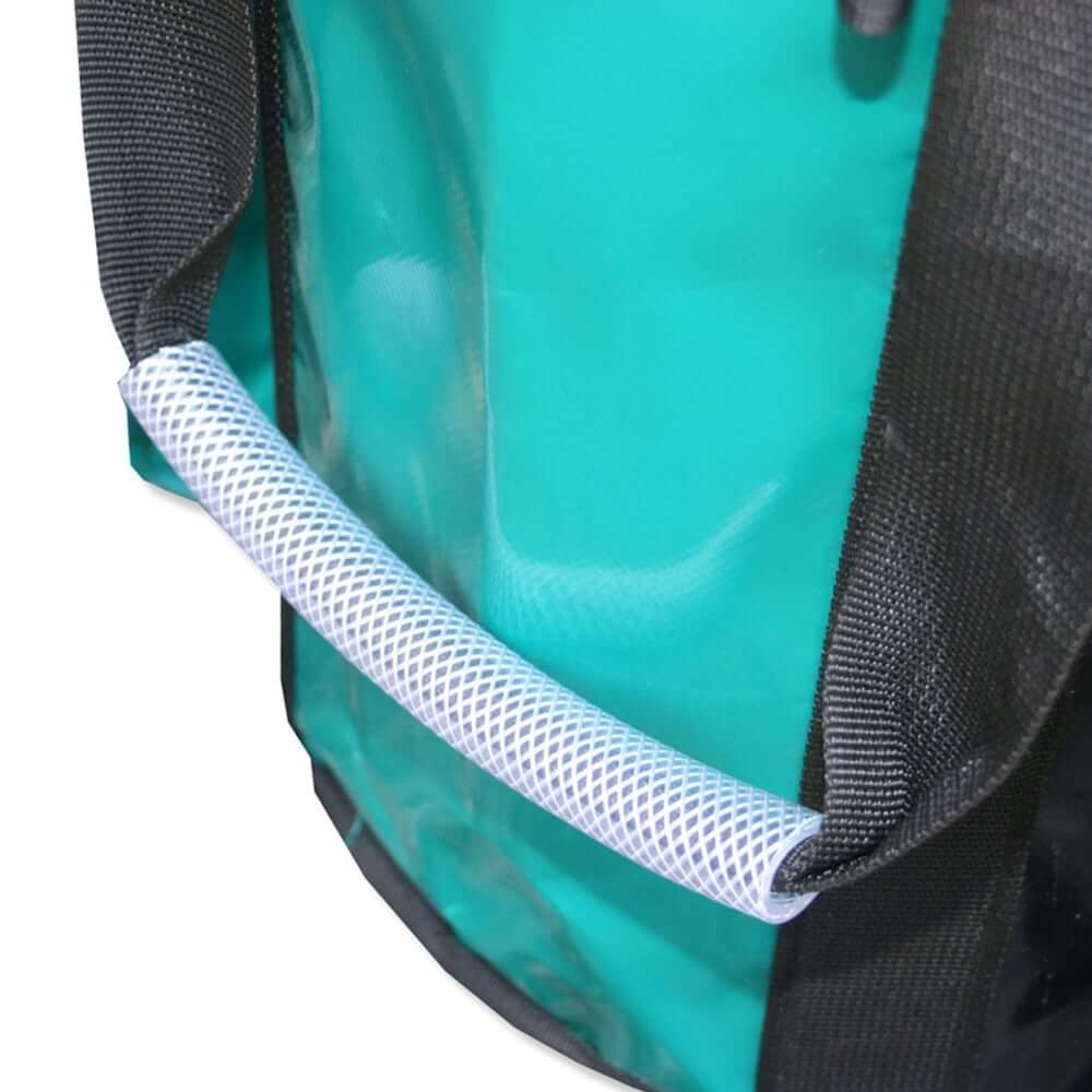 Close-up view of Silver Bull Pro Rig Rope Bag showing padded handle for easy carrying.