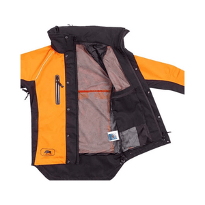 Keiu Rain Work Jacket interior view showcasing waterproof design and breathable lining.