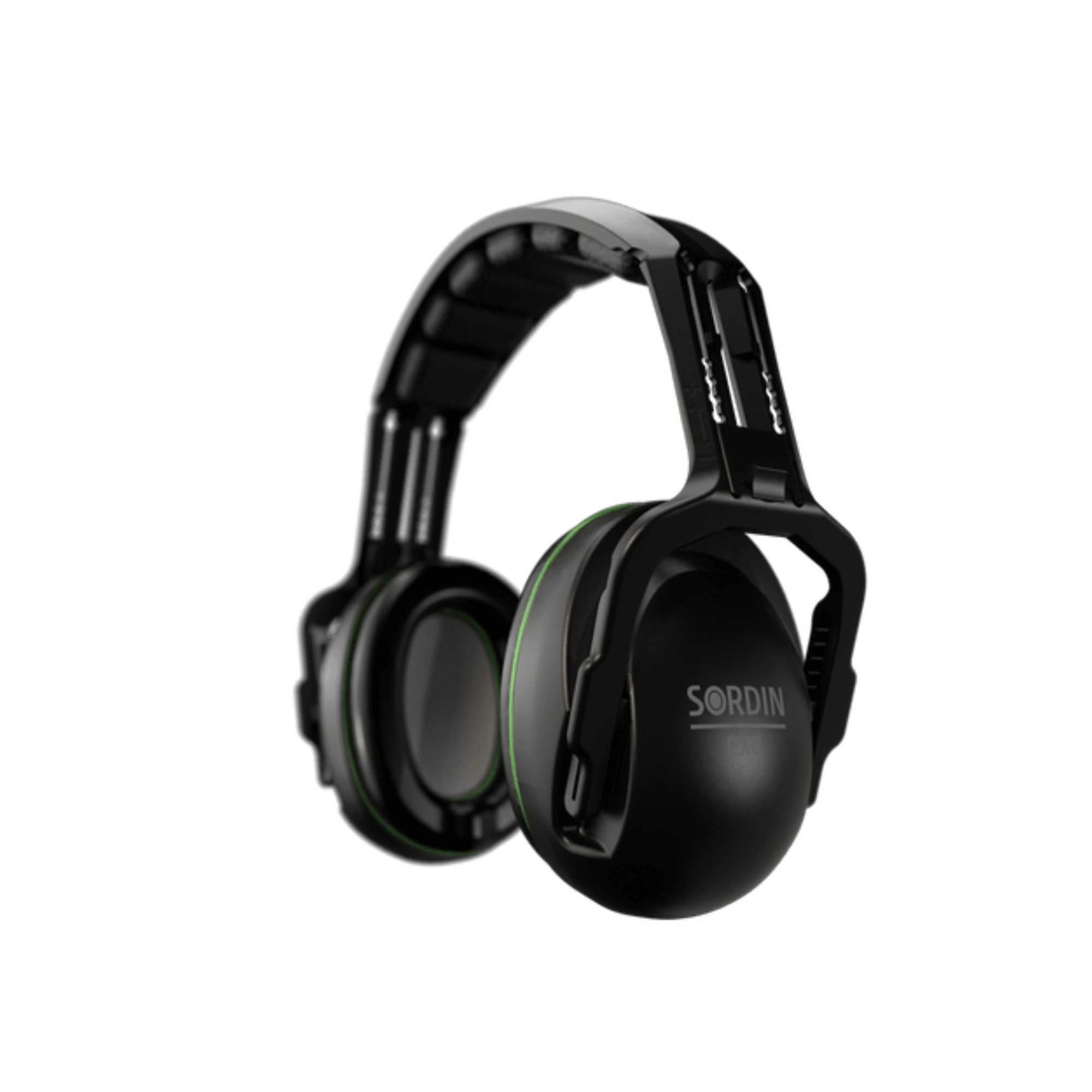 Black Sordin ear protection headphones on a white background