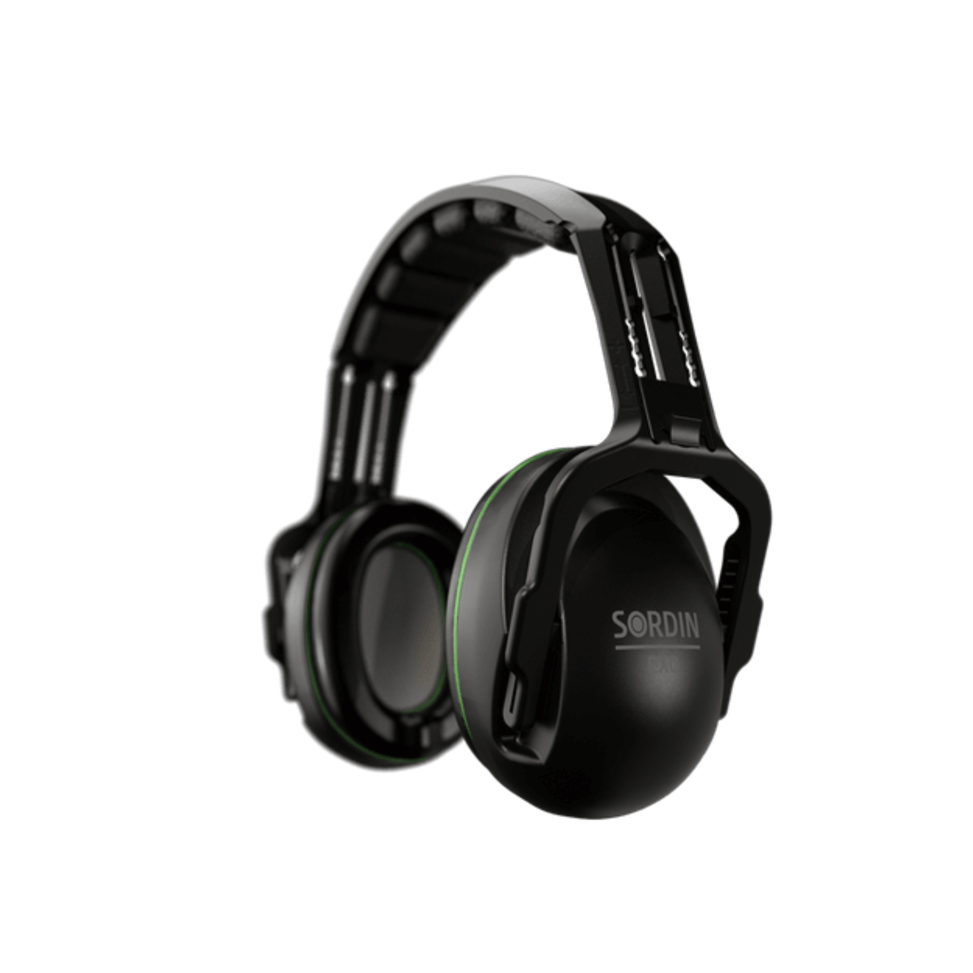 Black Sordin ear protection headphones on a white background