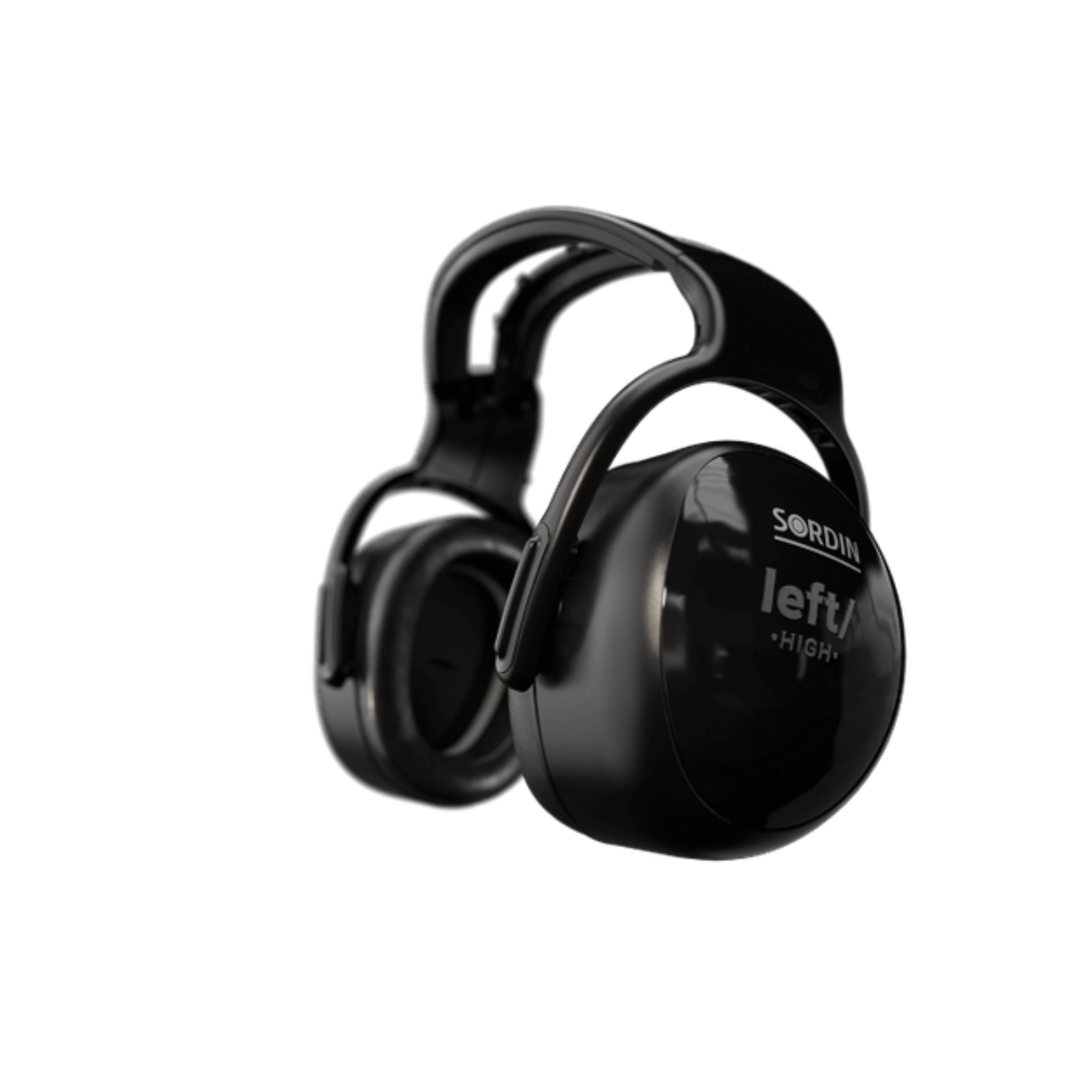 Sordin left/RIGHT High passive headband ear defenders for tree surgeons in high-noise environments.