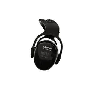 Black Sordin ear protection device on a white background