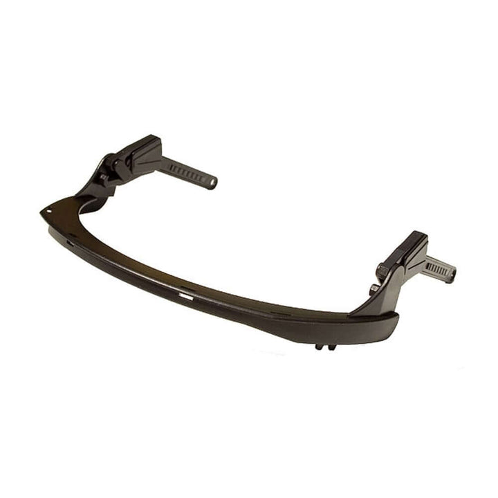 Sordin mesh visor holder for chainsaw helmets. Securely attaches a mesh face shield. Durable construction, typically black. Essential accessory for forestry and landscaping safety