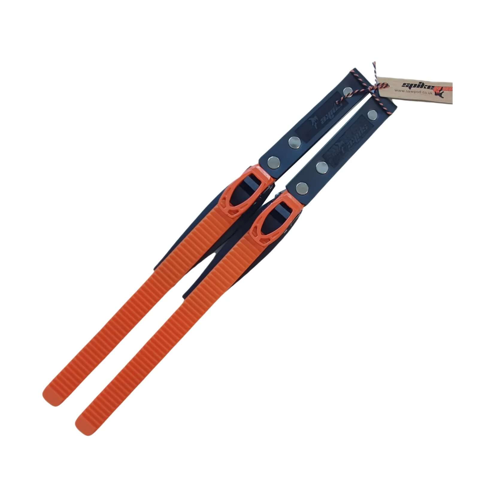 Spikepod replacement climbing spikes ratchet system with durable straps, ideal for tree surgeons.