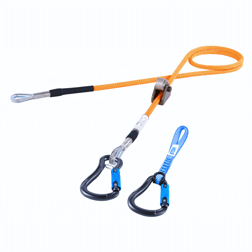 Stein 3.0m Wire Core Lanyard complete kit with safety hooks, ideal for tree surgeons and arborists.
