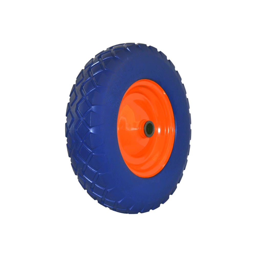 Replacement solid wheel for Arb Trolley RC4500/RC4600 in blue and orange, ideal for tree surgeons.