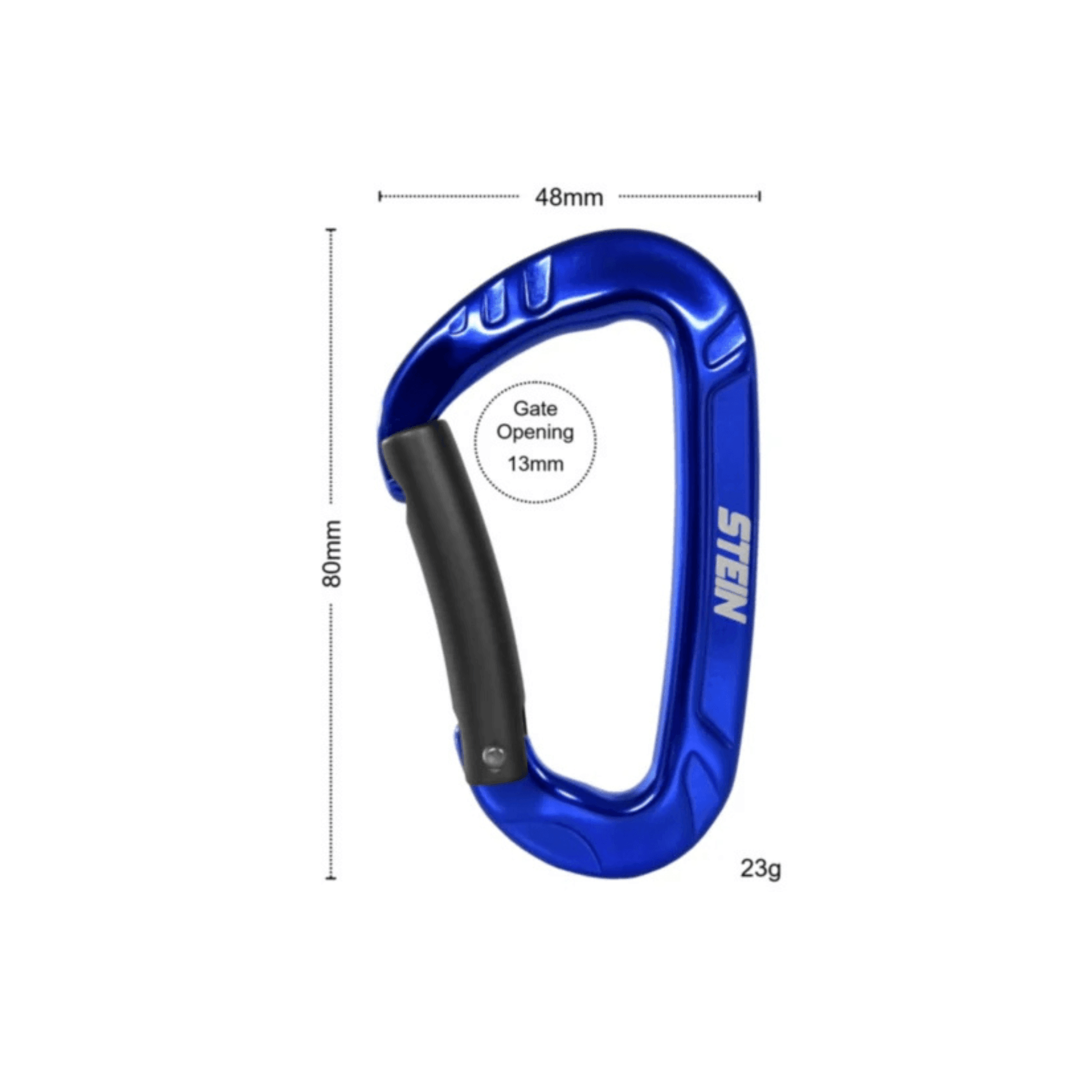 CONNEXT Tool Karabiner 3 Pack - Lightweight blue karabiner with dimensions 48mm x 80mm, ideal for tree surgeons.