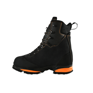 DEFENDER V2 Black Chainsaw Boots Class 2, designed for optimal safety in forestry and tree-surgery work.