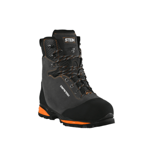 DEFENDER V2 Grey Chainsaw Boots Class 2, cut-resistant footwear for forestry professionals.