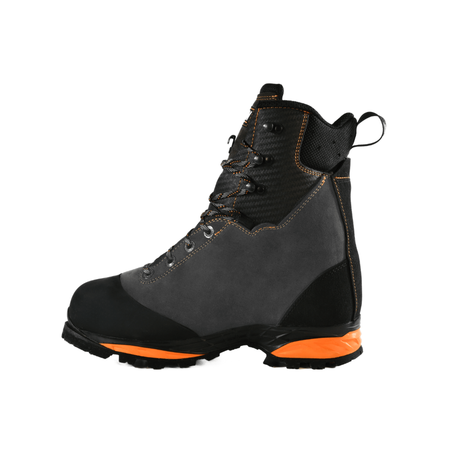 DEFENDER V2 Grey Chainsaw Boots Class 2 side view with robust safety features and modern design.