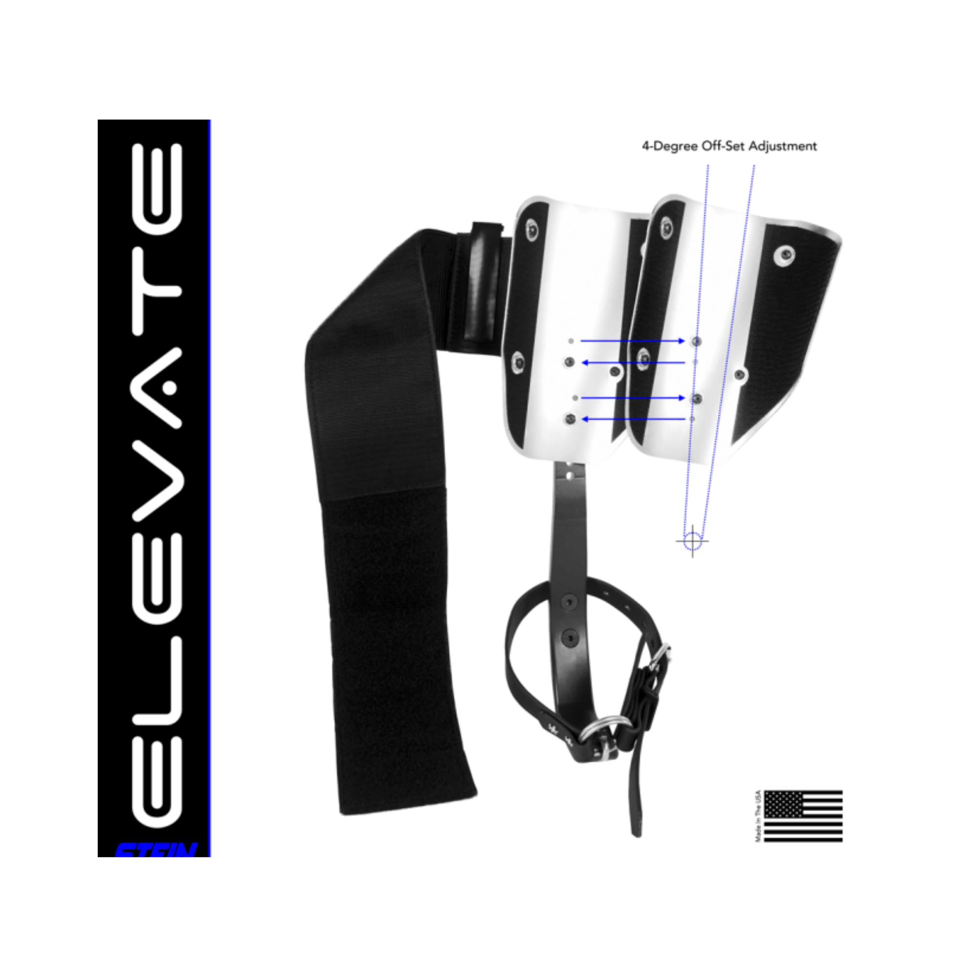 ELEVATE Tree Climbing Spikes Black with adjustable straps for tree surgeon use.