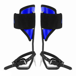 STEIN ELEVATE Tree Climbing Spikes in blue with adjustable straps for tree surgeons and climbers.