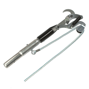 A STEIN lopper head attachment for pole saws with a serrated blade, grip handle, and a line for pruning.