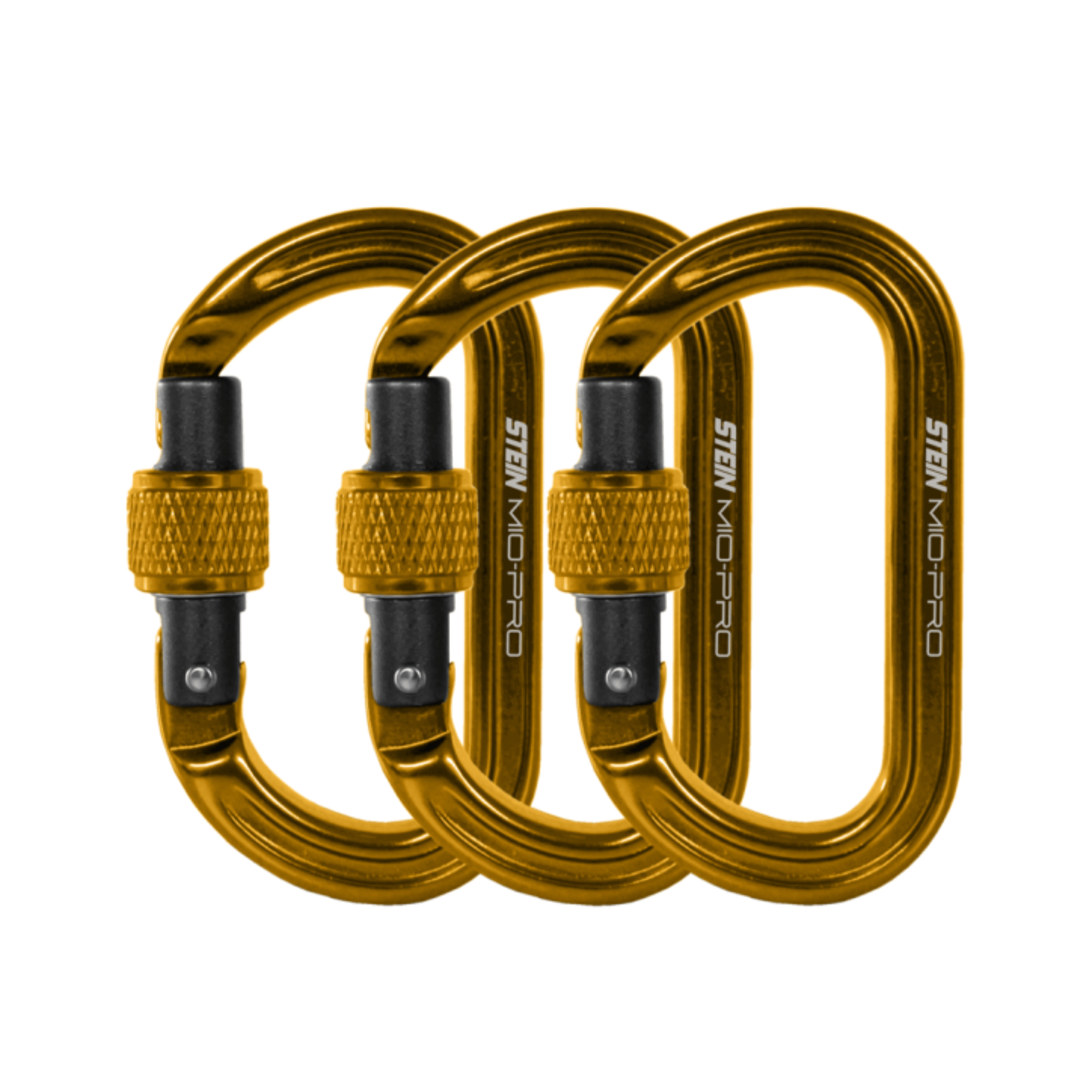 MIO-Pro Mini-O S-Lock 3 Pack of oval screwgate connectors for tree surgeons and gear organization
