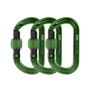 MIO-Pro Mini-O S-Lock 3 Pack – Lightweight oval screwgate connectors for tree surgeons and gear organisation.