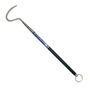 A stein compact and lightweight mini-reacher tool with a black handle, blue detailing, and a metallic hook on one end.