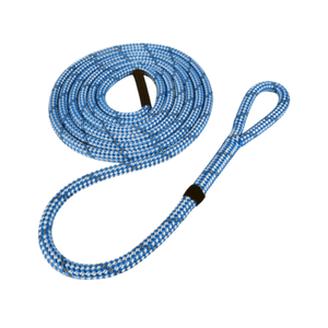 OMEGA-RQ Dead-Eye Sling shown in blue cordage for tree surgeon rigging tasks.
