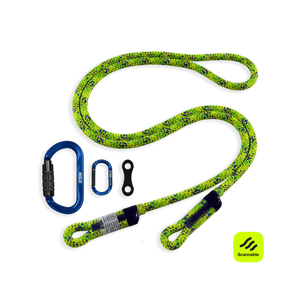 SCE-X1 Lanyard Kit featuring vibrant green lanyard and hardware components for professional use.