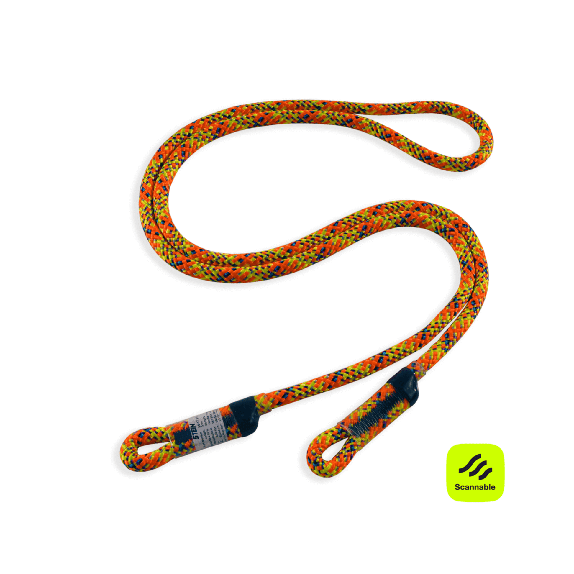 SCE-X1 Lanyard No Hardware in vibrant orange color, designed for professional arborists and tree-care technicians.