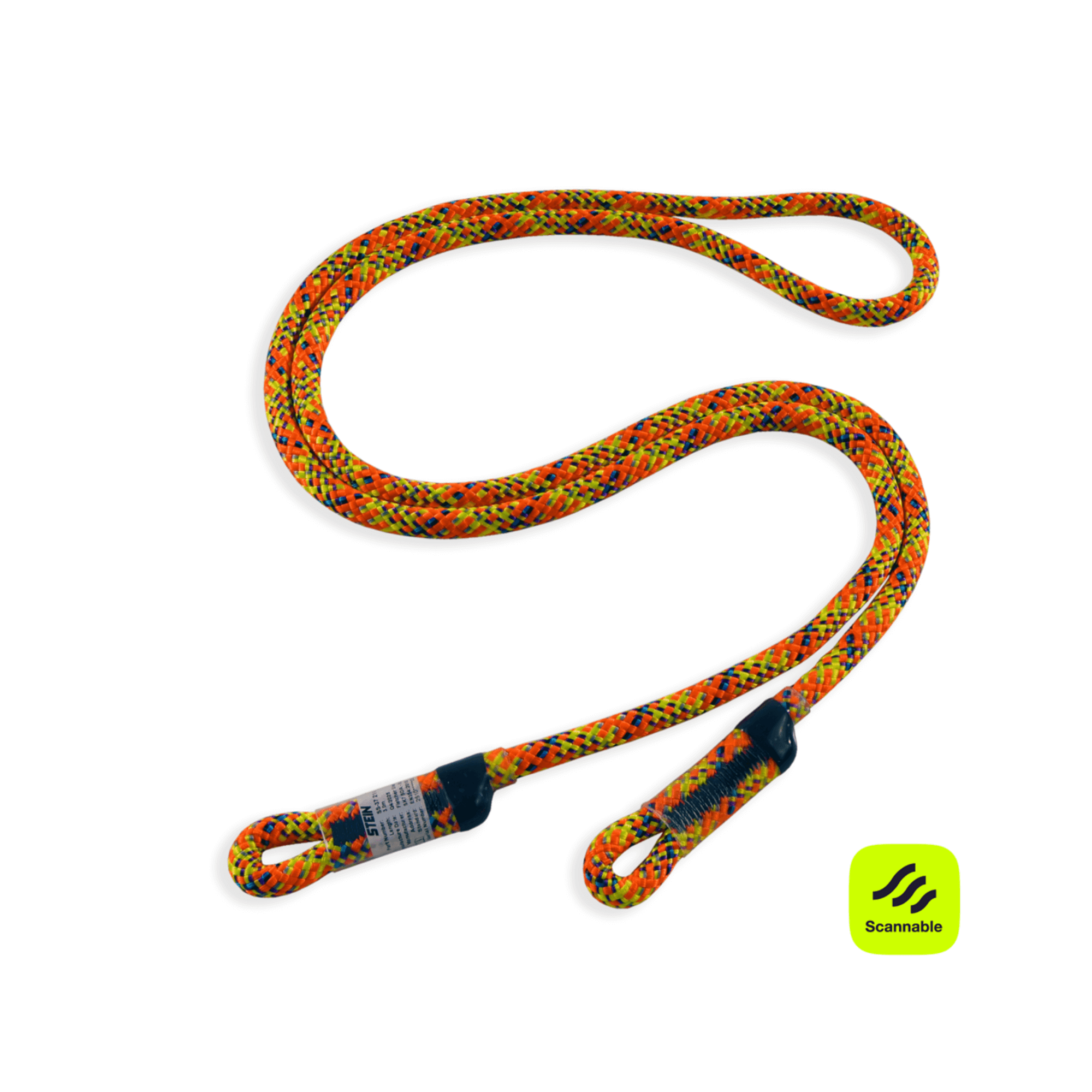 SCE-X1 Lanyard No Hardware in vibrant orange color, designed for professional arborists and tree-care technicians.