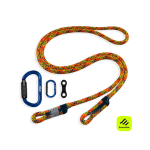 SCE-X1 Lanyard Kit featuring durable work-positioning rope and connectors in vibrant colors.