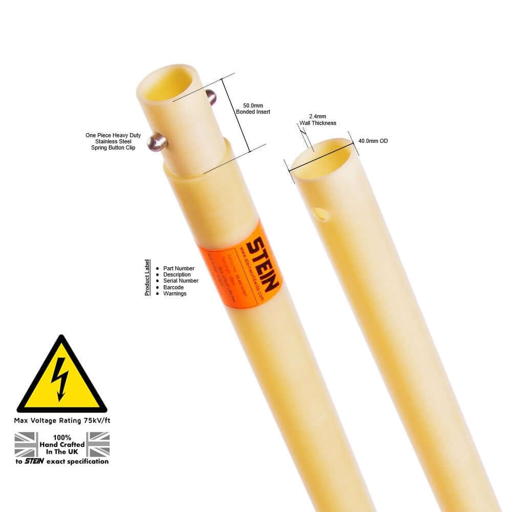 STEIN Utility EPR Mid Pole for tree surgeons, crafted in the UK for strength, insulation, and corrosion resistance.