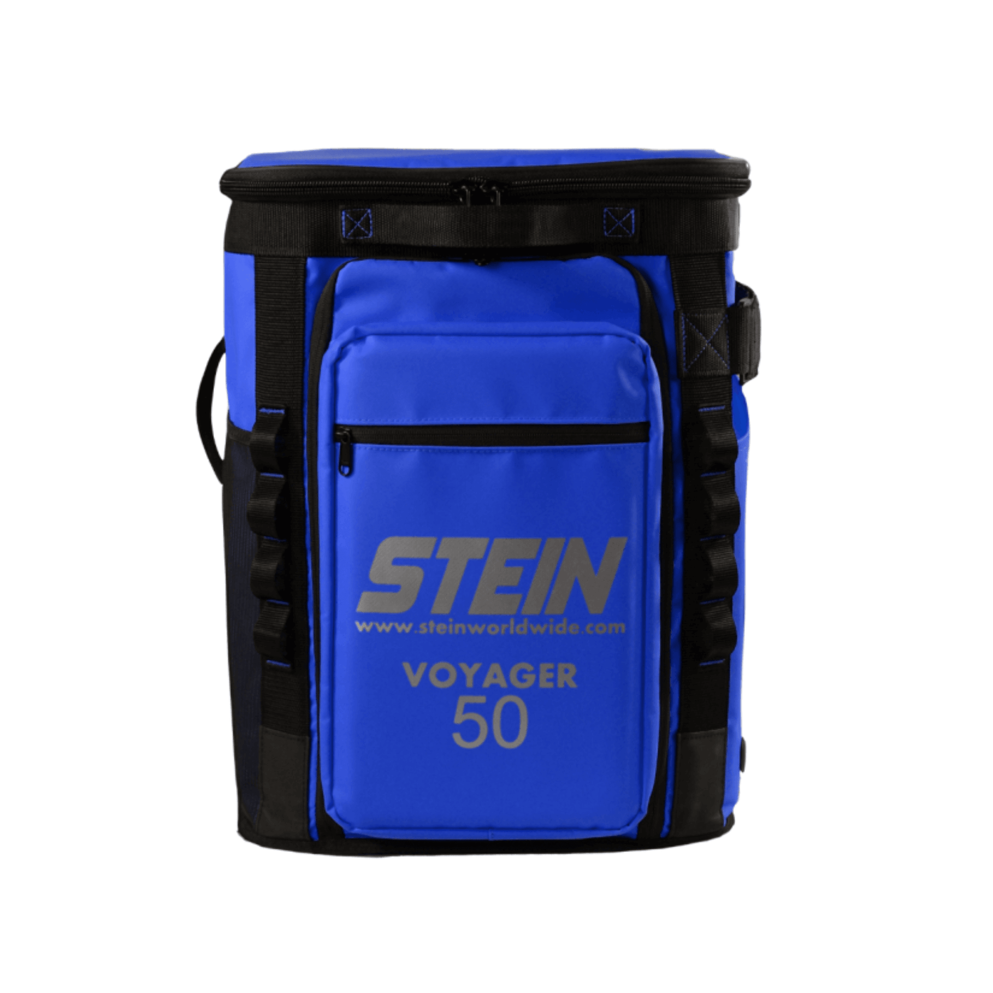 VOYAGER 50 Climbing Kit Storage Bag Blue with durable design for climbing equipment organization.