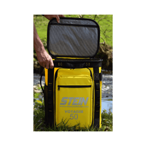 VOYAGER 50 Climbing Kit Storage Bag Blue featuring durable design and spacious interior for climbing gear.