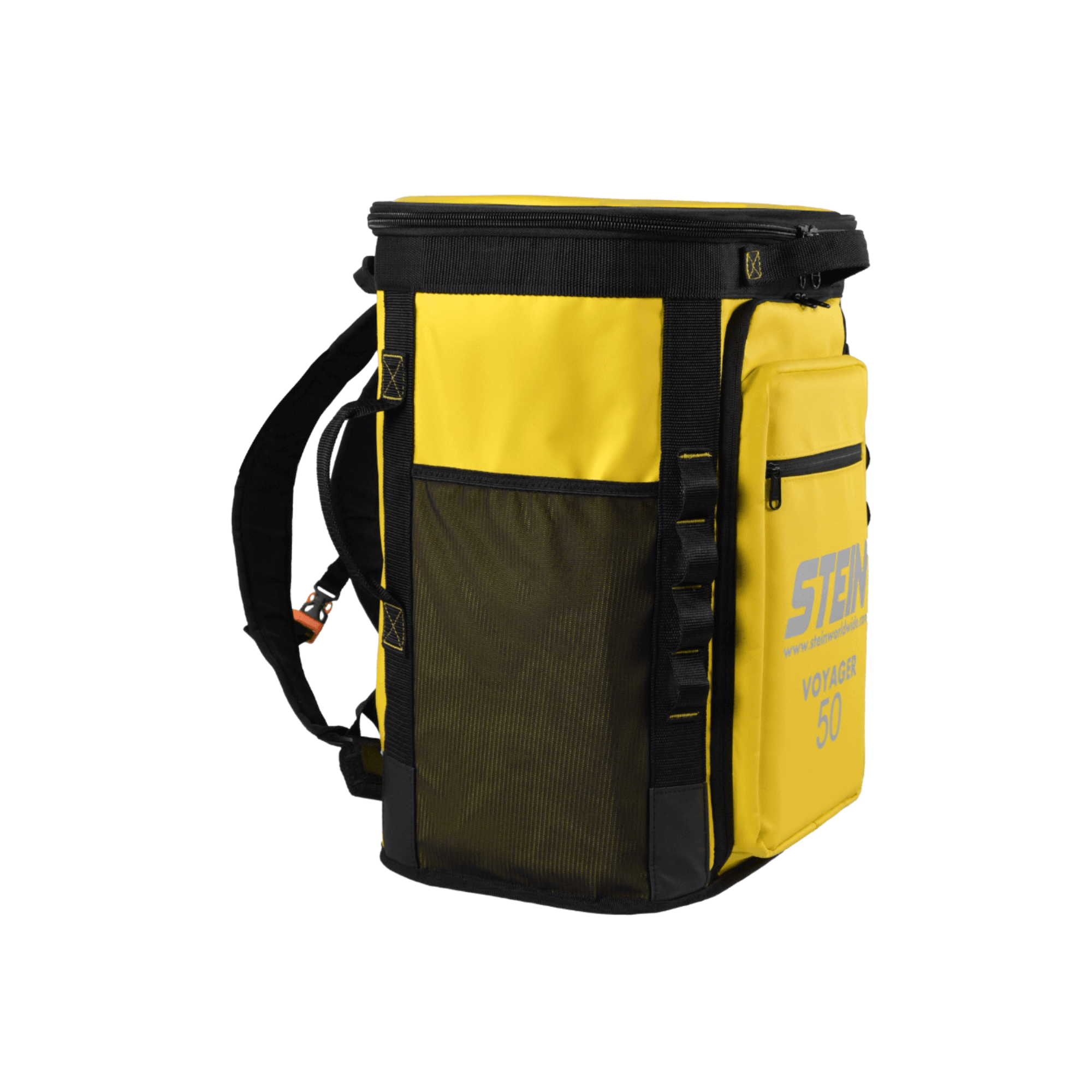 VOYAGER 50 Climbing Kit Storage Bag Yellow in high-visibility design for climbing gear transport.