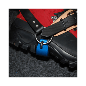 X2 Replacement Bottom Eyes (2) attached to a climbing boot for tree surgeon safety and maintenance.