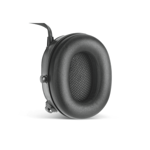 Close-up of STIHL Advance Procom Bluetooth helmet-mounted ear defender ear cup with textured interior.